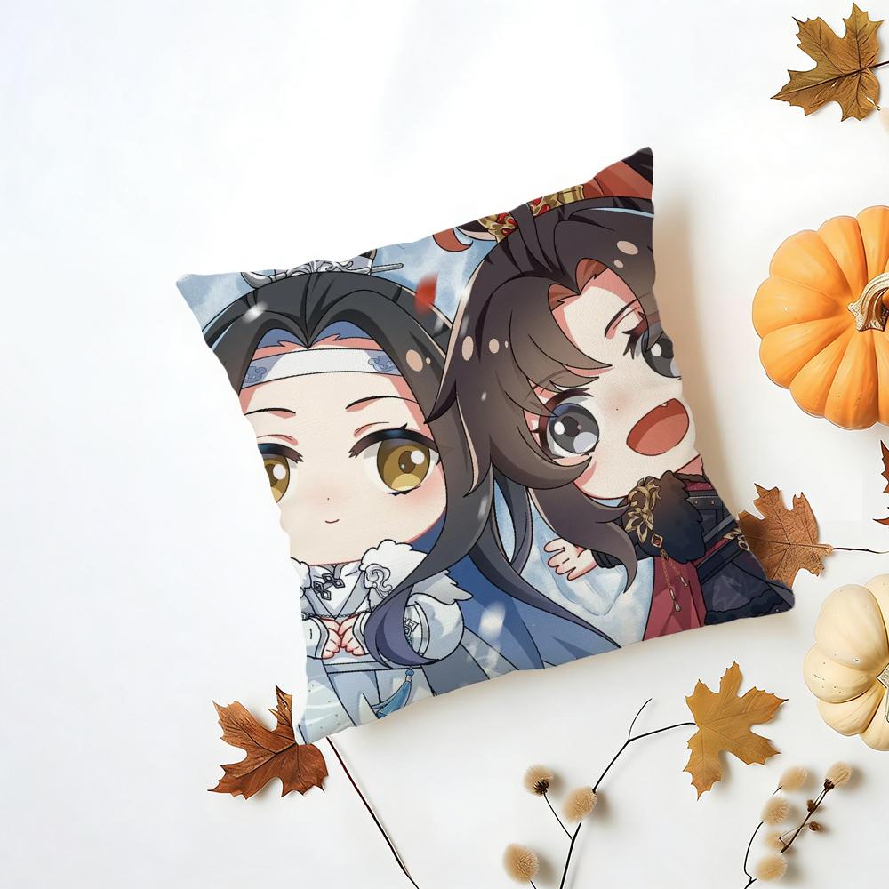 Casual Hot NNew Arrival MMo Dao Zu Shi Cushion Cover Washable Linen Pillowcase Soft  for Daily Sofa Bed Home Room Decor