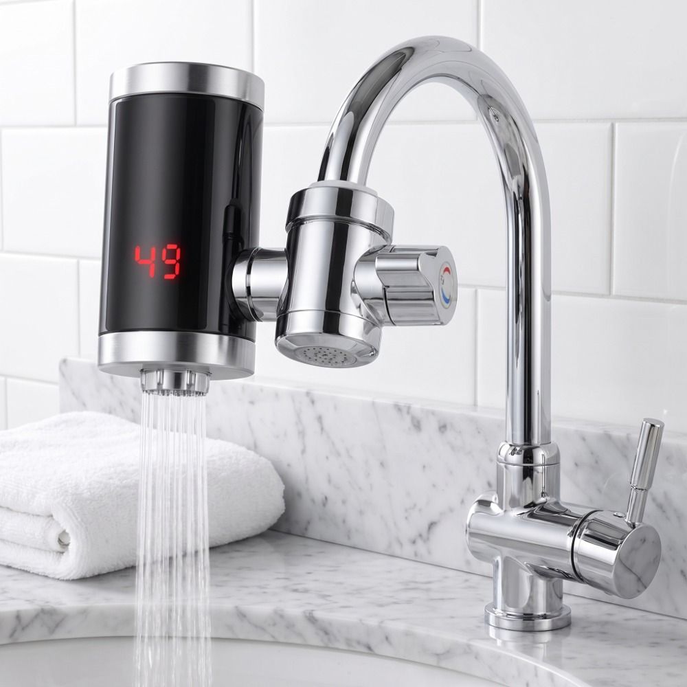 Digital Display Instant Water Heater 3000W Fast Heating Heating Faucet Tankless Heaters Cafe