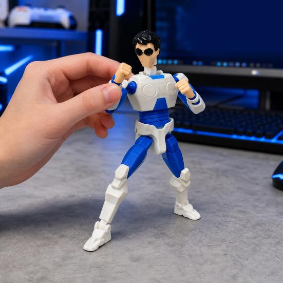 Yousheng 3D Printed Action Figure, DIY Posable Cartoon Character Model, Multi-Jointed Movable Dummy Decoration, Collectible Gift for Animation Lovers