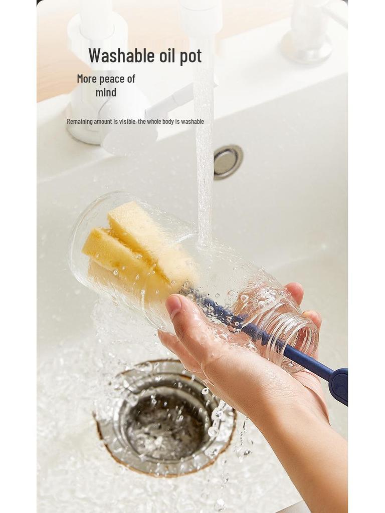 Automatischer auslaufsicherer Glasölbehälter für die Küche - Öffnen/Schließen mit nicht tropfendem Design, geeignet für Öl, Essig, Sojasauce und Gewürze.