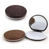 Folding Comb Makeup Mirror with Comb Set Pocket Mirror Chocolate Cookie Shaped  Travel