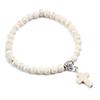 Gebetsarmband 6MM Onyx Natursteinperlen Religion Jesus Kreuz Anhänger Armbänder Armreifen für Männer Frauen Yoga Freundschaft Schmuck
