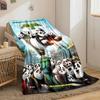 Pandas Gathered Joyfully with Dumplings In a Vibrant, Scenic Village. for All Seasons Blanket Lunch Break Throw Gift