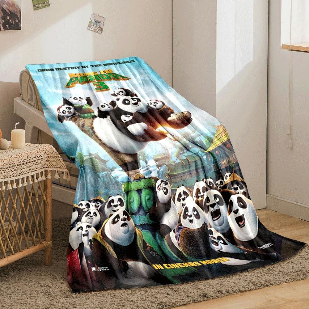 Pandas Gathered Joyfully with Dumplings In a Vibrant, Scenic Village. for All Seasons Blanket Lunch Break Throw Gift