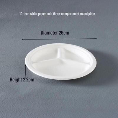Yipan 10-Inch 3-Compartment Disposable Paper Plates