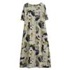 2025 Summer Short Sleeve Loose Printed Women Dress Fashion Casual Simple Elegant A-line Party Dress Female O Neck Office Ladies Clothing