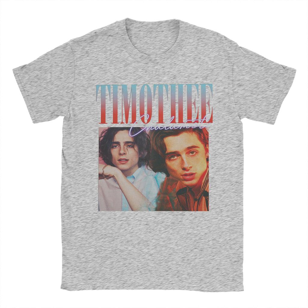 Timothee Chalamet Vintage T Shirts for Unisex Pure Cotton Vintage TShirt Round Collar Tee Shirt Short Sleeve Clothes Party