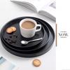 Round Wood Serving Tray, Solid Wooden Decorative Tray Non-Slip Tea Coffee Table Tray Snack Plate Food Meals Serving Tray with Raised Edges for Home