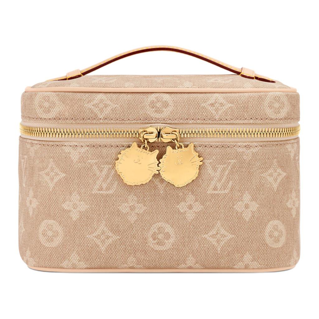 Louis Vuitton X Grace Coddington Catogram Meowgram Coated Canvas Mini Makeup Bag Women makeup bag Beige M15170