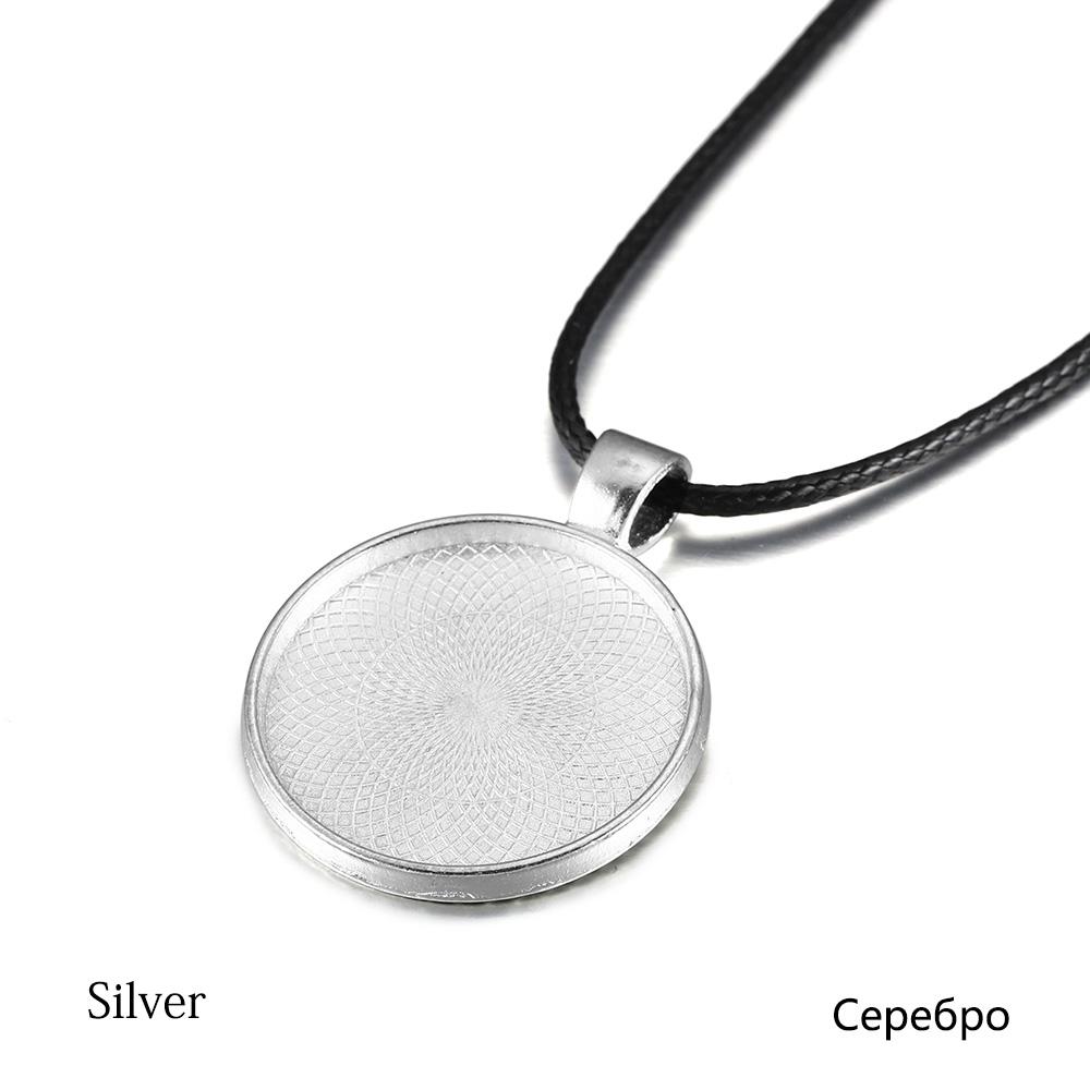 5 buc/lot 25mm Cabochon Base Tavă Rame Blank și Snur de Ceară pentru Setarea Colierului Cabochon Baza DIY Bijuterii Produse