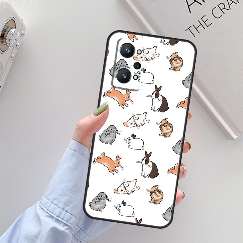 

Cute Bunny Rabbit For Realme 14 12 10 11 13 Pro Plus GT 6 6T 5 GT7 Pro C61 C55 C51 C21Y C25S C67 C75 C53 Case Realme C25 C25s