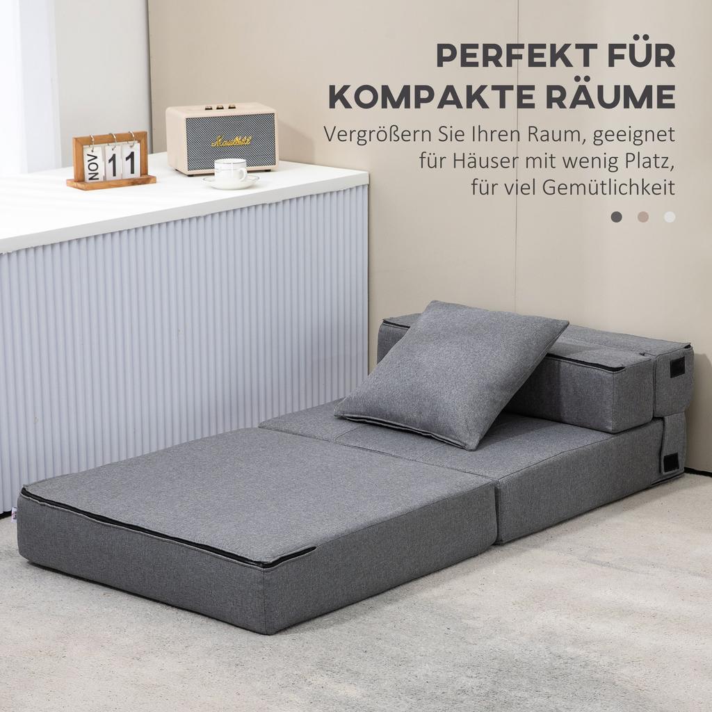 Sleep Chair Recliner Guest Bed Removable Cover 70 Cm X 70 Cm X 61 Cm Dark Gray