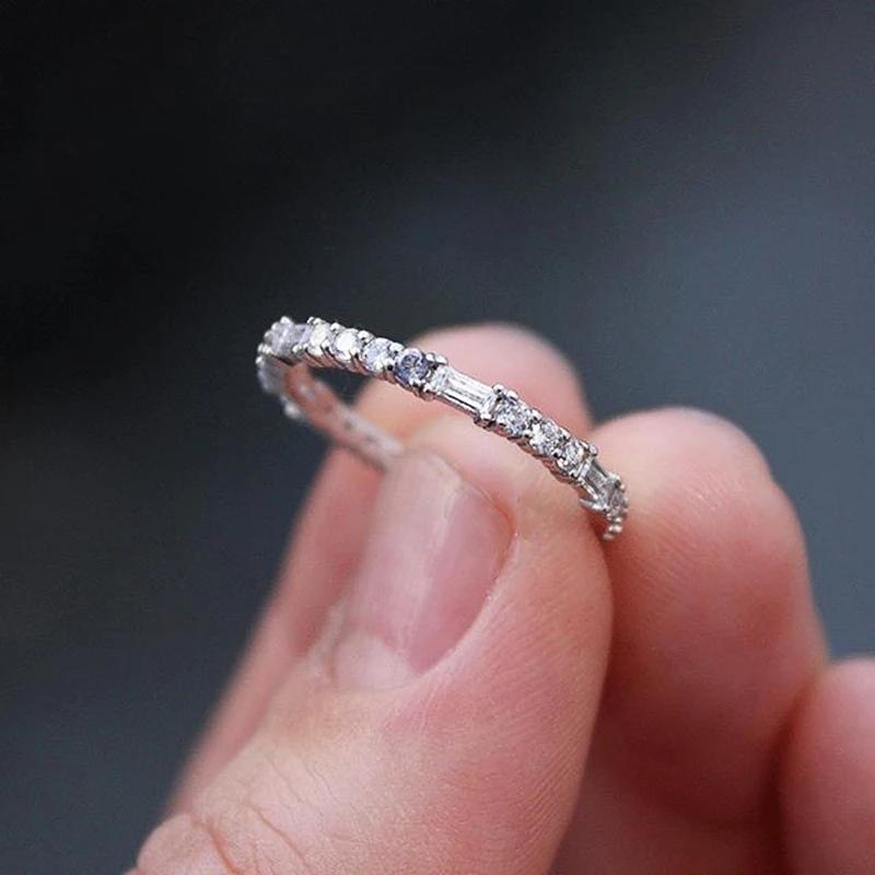 

CAOSHI Versatile Daily Wearable Thin Rings for Women Gold Color/Copper Color Two Color Available Female Party Wedding Zircon 6