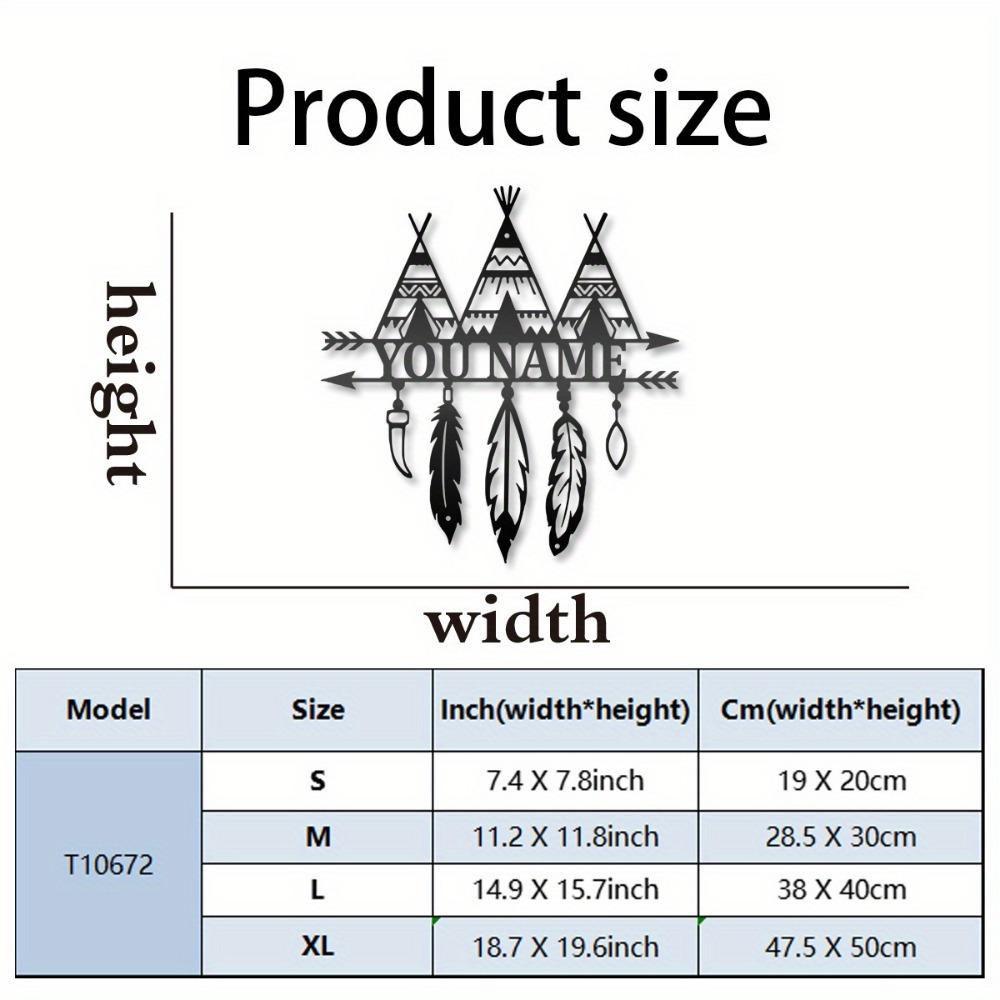 Уникальная Изысканная Индивидуальная Типи Металлическая Настенная Декорация Персонализированная Племенная Табличка Хэллоуин Рождество Домашний Декор 20cm