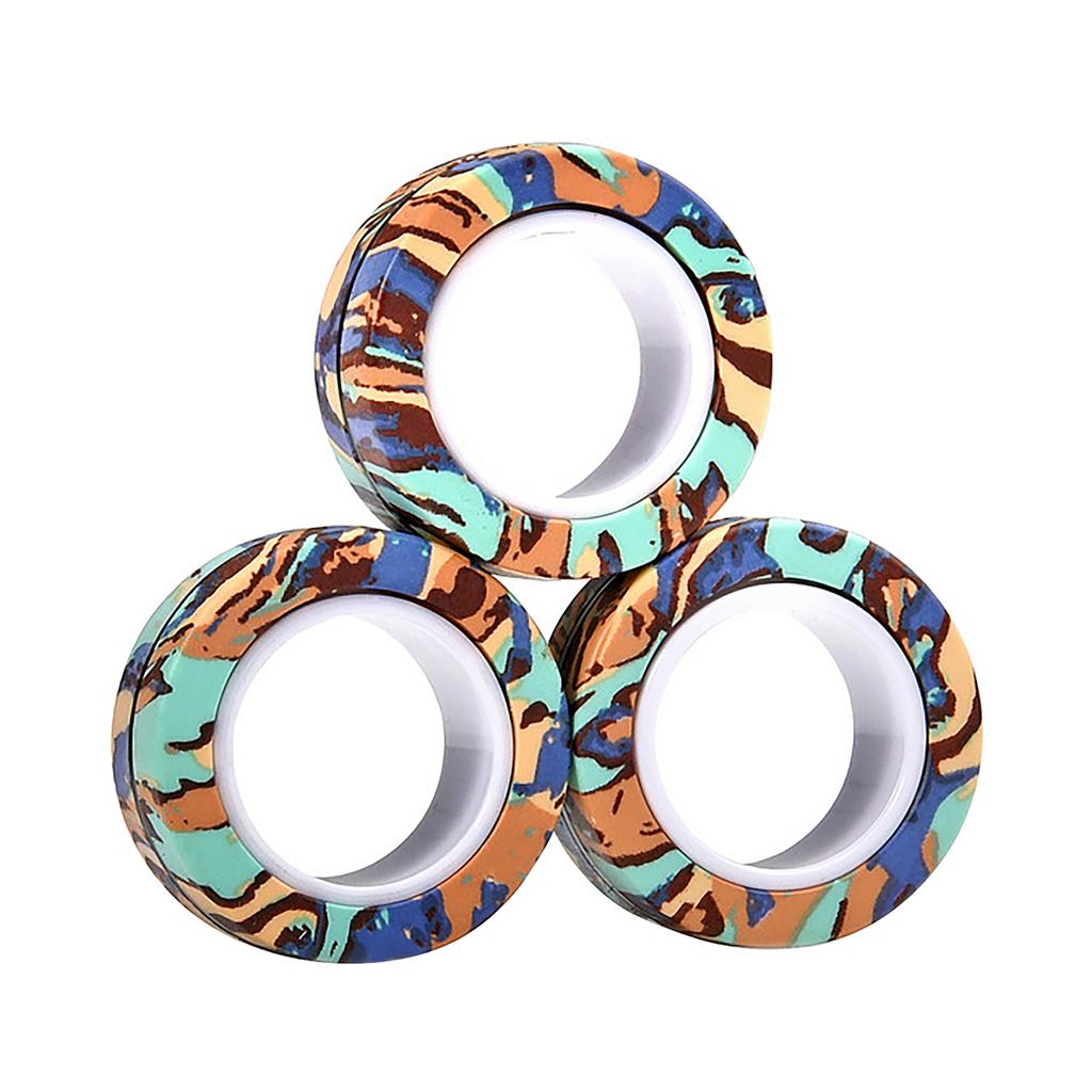 Magnetischer Fingerringe Set für Kinder und Erwachsene Stressabbau und Fokus Spielzeug Drehende Fidget Ringe für Angst und Konzentrationsverbesserung