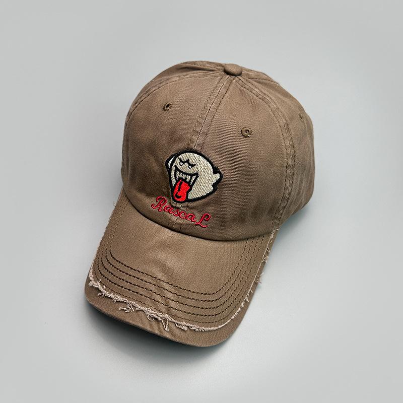 Summer Autumn Men's Women's Baseball Cap Hallowmas Cartoon Ghost Embroidery Caps Outdoor Casual Soft Top Curved Brim Couple Hat