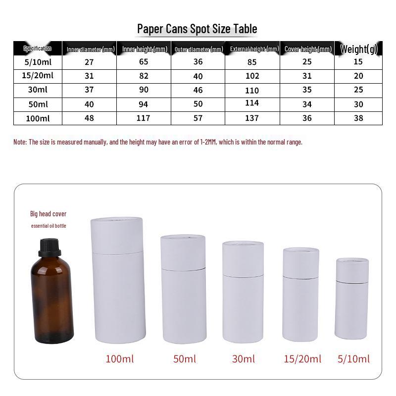 Kraft Paper Tube for Essential Oil Dropper Bottle - Round, Thickened Storage & Gift Box