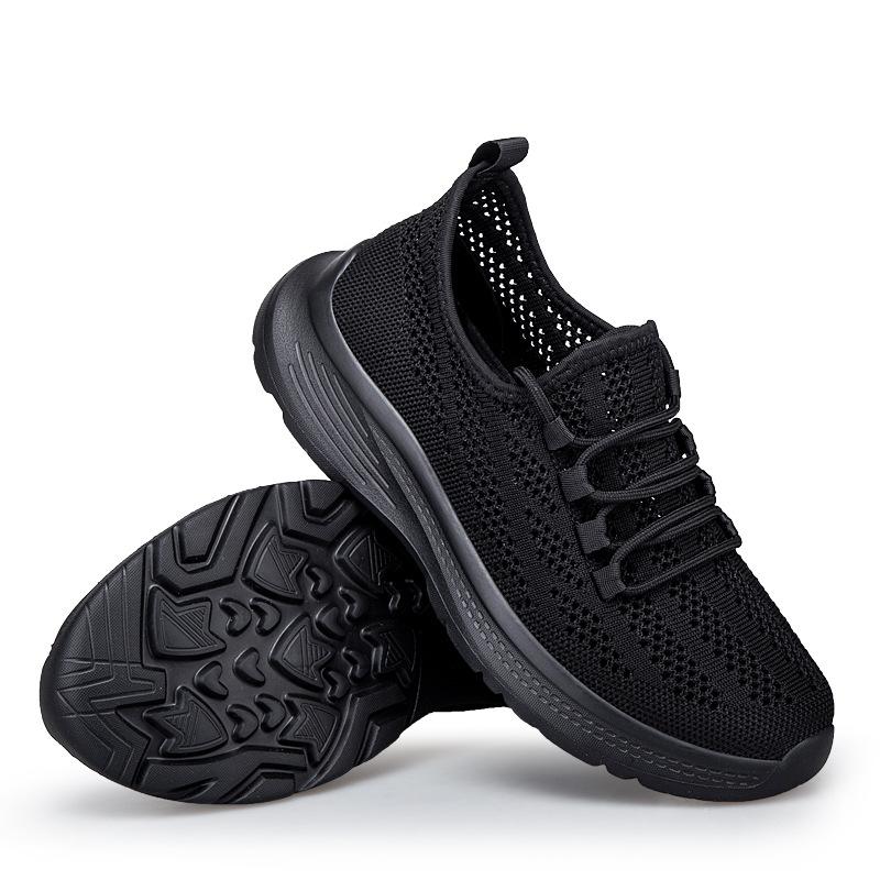 Classic lazy light lace-up simple breathable mesh shoes fly weave new style