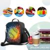 Yellow Baseball Ball In Fire And Water Insulated Thermal Lunch Bag for Kids Washable Tote Lunch Container for School Travel Work