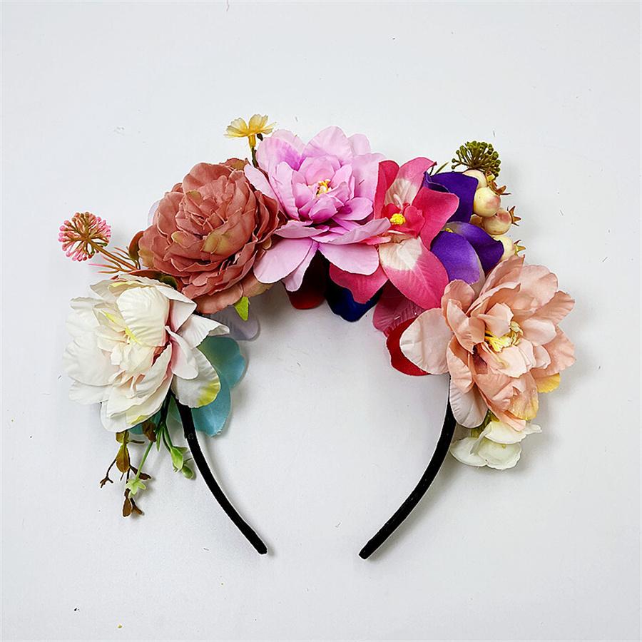New Fashion Personality Boho Flower Crowns Headband For Women Faux Floral Hairband Wedding Art Photography Hair Accessories