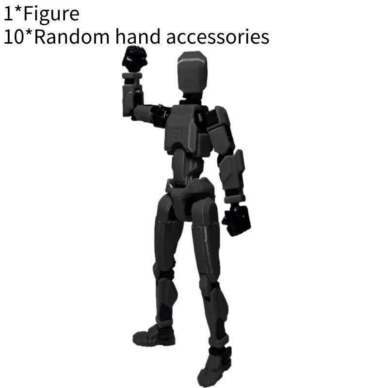 Lucky 13 Vollbewegliche Puppe 3D-gedruckt 3. Generation Dummy-Spielzeug mit 4 Waffen 3 Handtypen Rot Schwarz