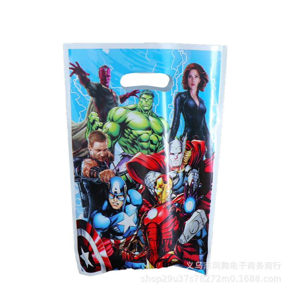 Cartoon Avengers Theme Children'S Birthday Party Ornaments Invitation Cami Flower Box Paper Hat Paper Towel Flag