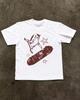 New Distressed Skateboard Cat Star Graphic Print Cotton T Shirt White Unisex Crew Neck Short Sleeve Men's T Shirts