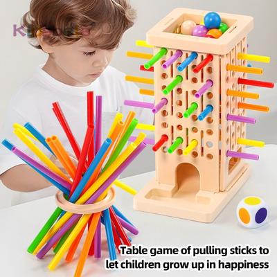 Montessori Colorful Stick Balancing Game Parent-Child Interaction Classic Fun Dice Game Fine Motor Skills Toy Birthday Gift