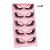 3D Cat Eye False Eyelashes - Dense Tail Lengthening Style, Pack of 5 Pairs