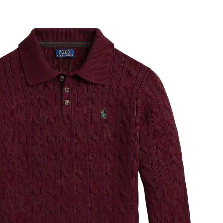 Polo Ralph Lauren Sweater FW25 Pony Logo Embroidered Polo Collar Long Sleeve Kids Kids Sweater 323982139-002
