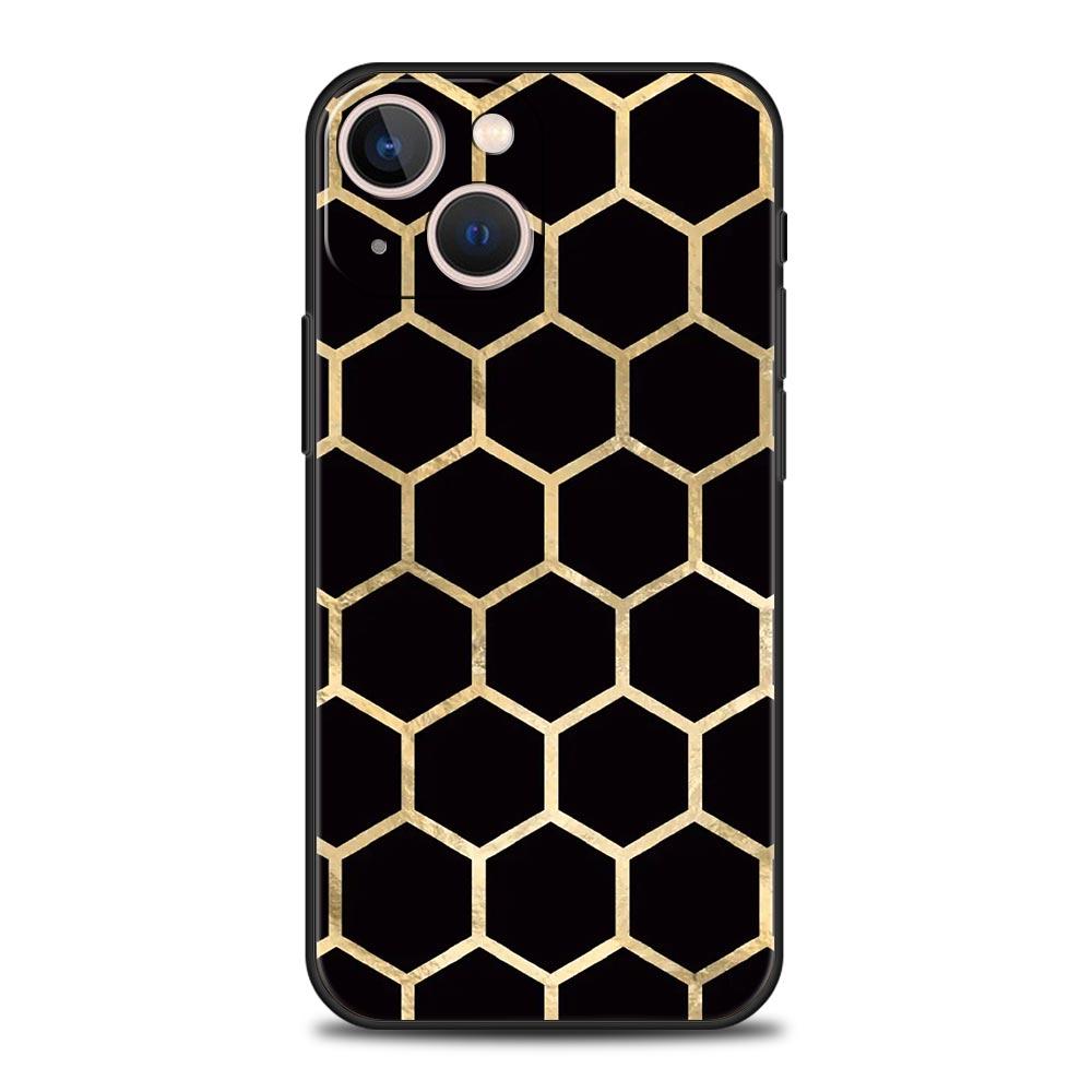 

Honeycomb Pattern Phone Case For iPhone 17 16E 15 16 14 13 12 11 Pro Max 7 8 Plus Soft TPU Back Cover iPhone 7 8 SE