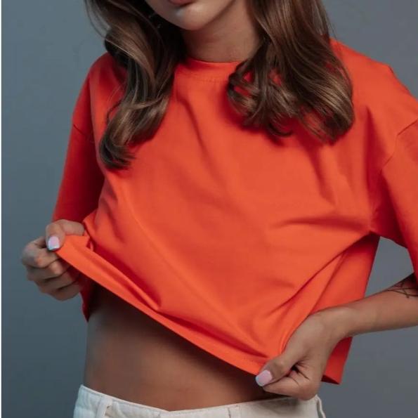 Women's New Spring and Summer Solid Colour Short T-shirt Cotton Short-sleeved Tops Spice Girls Style