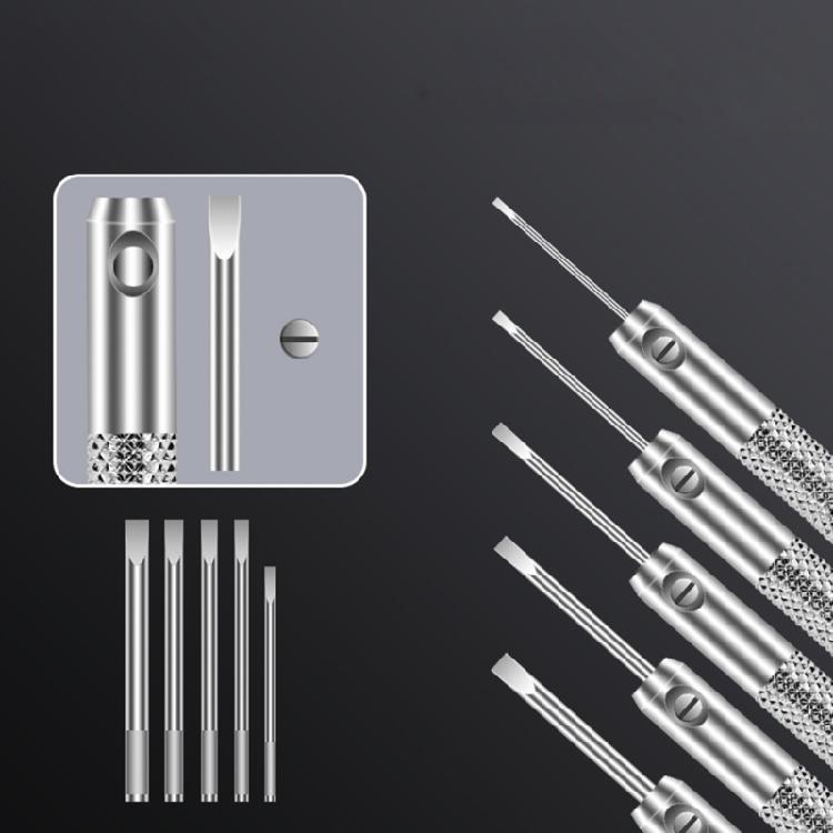 3PCs Jewelry Repair Screwdriver Set Carbon Steel Detachable Heads AntiSlip Aluminum Handle For Watchmakers Tool