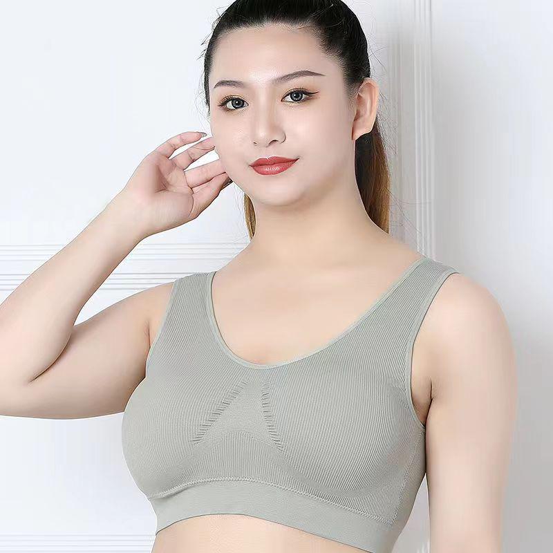 Plus Size Bras No Steel Ring Bra Vest Type Anti-sagging Gathered Mother Bra Sports Underwear