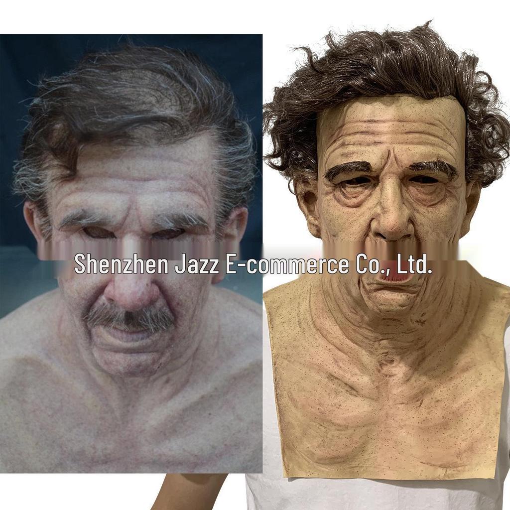 Realistic Latex Halloween Mask: Young Man with Wig