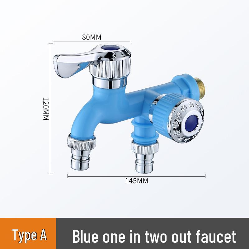 Dual-Control Anti-Freeze Splash-Proof Faucet - Multi-Functional, High-Temperature Resistant, Single Cold, One Inlet, Two Outlets.