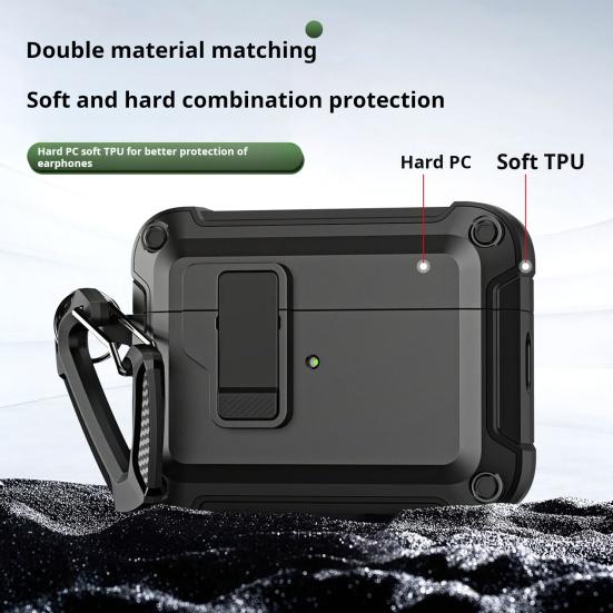 Kryt na sluchátka pro Airpods Pro 2 Shock-Proof Skin Full Cover s duálním materiálem Podpora bezdrátového nabíjení Switch Lock Ochranné pouzdro na sluchátka