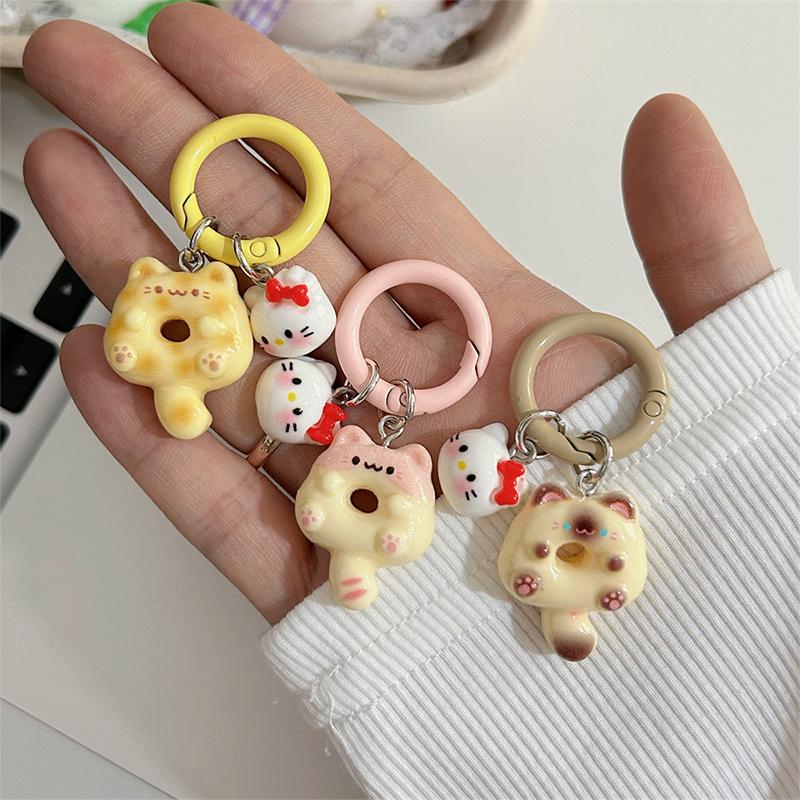 Cute Cartoon Doughnut Keychain For Women Girls Funny Kawaii Pendant Keyring  Backpack Decoration Accessories Gifts