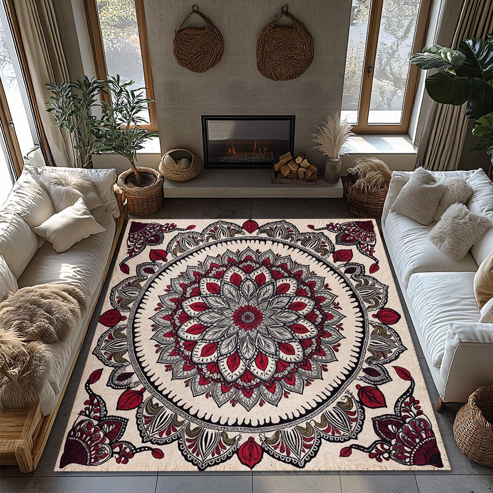 Boho Area Rug Non Slip Washable Indoor Outdoor Carpet Persian Style Home Decor Living Room Floor Mat Modern Abstract Design