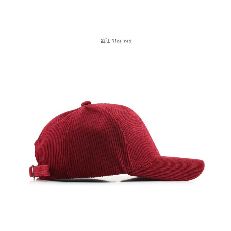 Modische Kordel Baseballkappe Einfarbige Verstellbare Mütze für Herren Damen Herbst Winter Reisehut wein rot