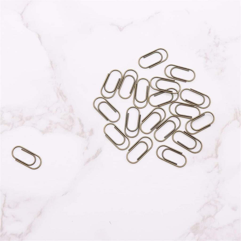 200pcs Bronze Mini Paper Clips Cute Paperclips Smooth Stainless Steel Wire Bookmarks in Tinplate Paper Clips Dispenser Holders for Desk Accessories