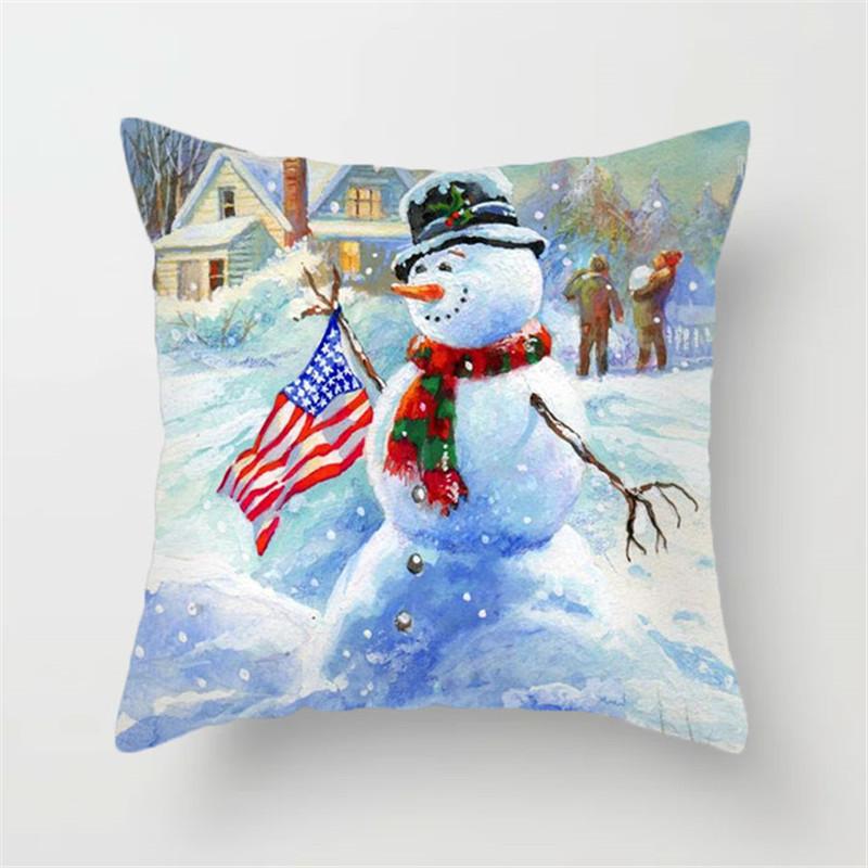 Christmas Pillow Cover New Cartoon Home Office Cushion Cover