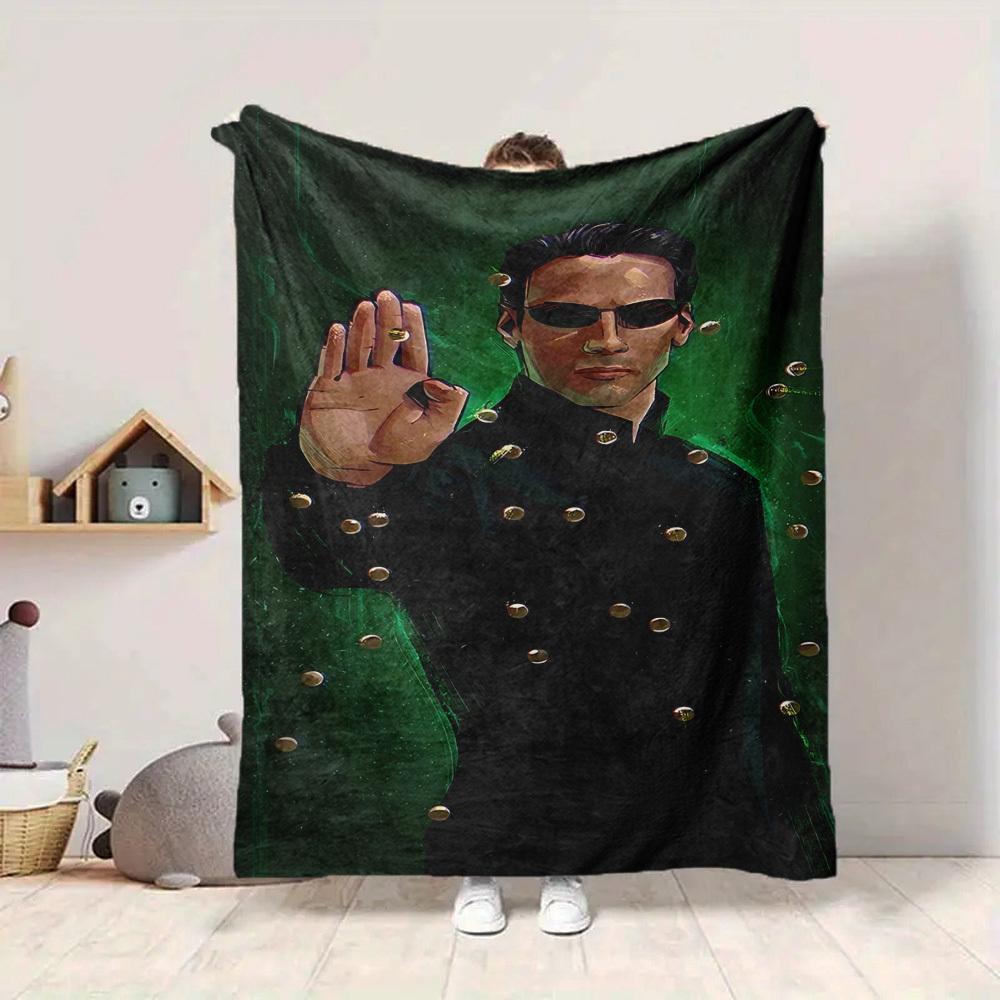 1 Stück Matrix, Neo Decke Leichte Flanelldecke zum Werfen für Sofa, Bett, Reise, Wohnzimmer, Büro, Couch, Stuhl und Bett