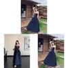 Polyester Lace Splicing Strap Dress With Slim Fit For Summer Fashion
