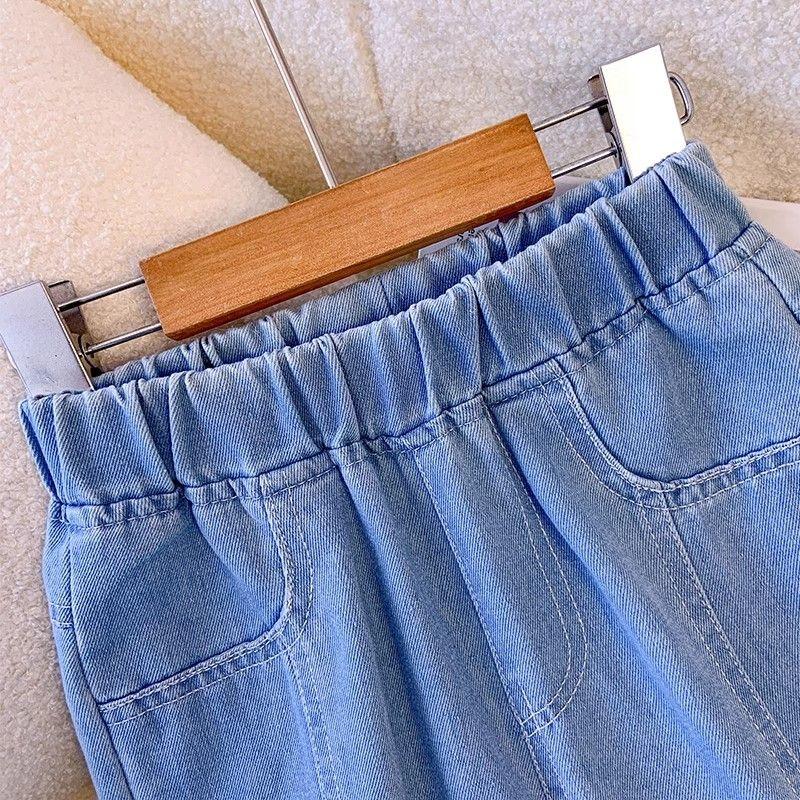 Girls' Denim Wide Leg Thin Summer Children's Split Flared Pants Children's Clothing Mosquito Proof Pants