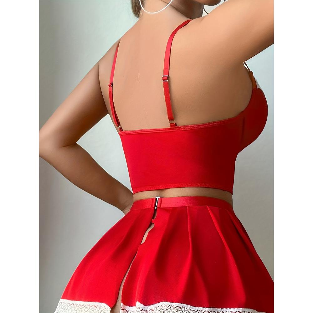 Sexy lace maid apron lingerie set with straps,tempting housemaid costume,intimate outfit with delicate lace for role play and adult fashion wear