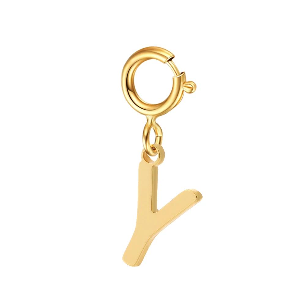 spring buckle Letter Charms Pendant initial charms pendant for Women Necklace earring Zircon keychain DIY accessories Wholesale