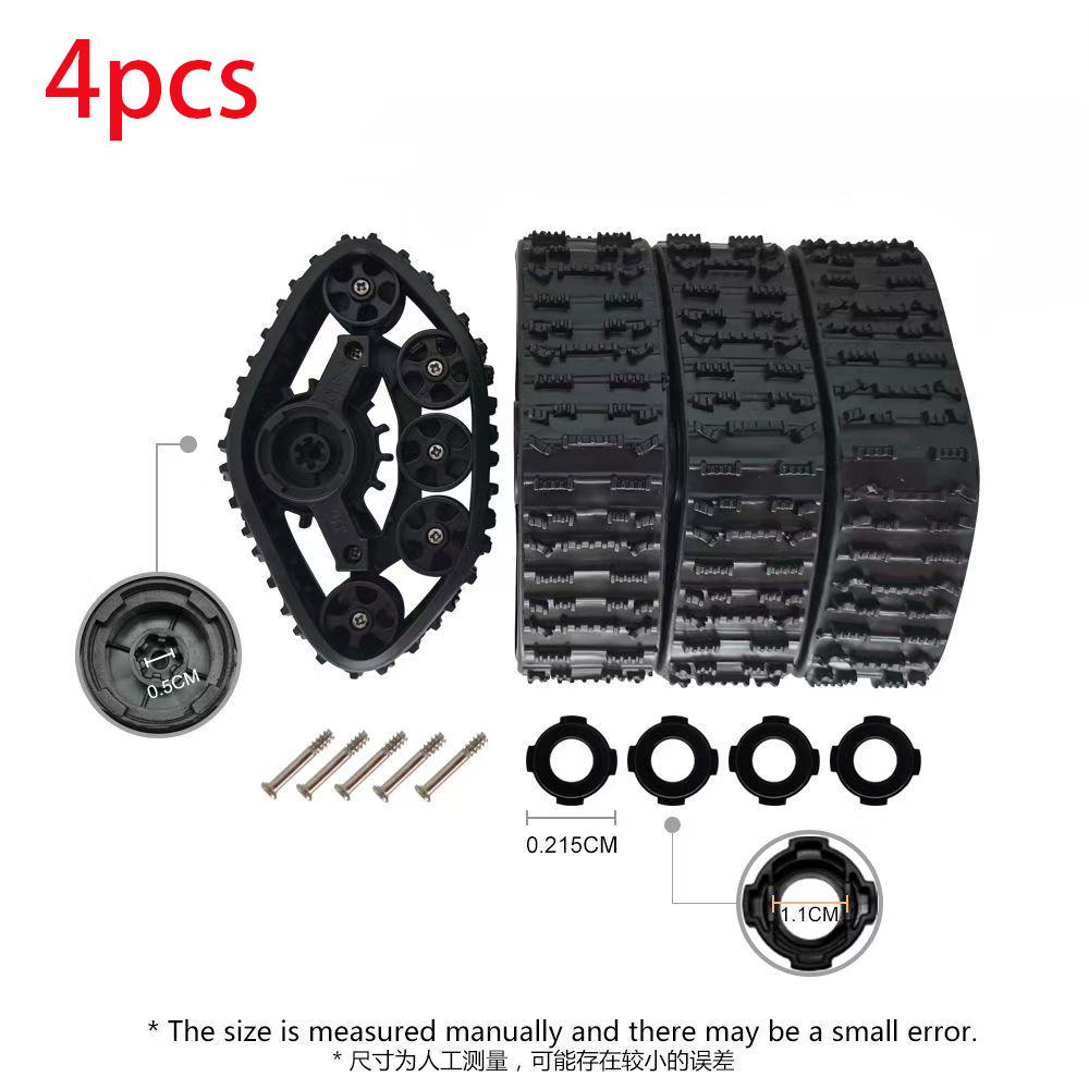 4pcs RC Snow Track Wheel Tire Round Wheel Accessories for 4WD Military Land Rover FY001,FY002,FY003