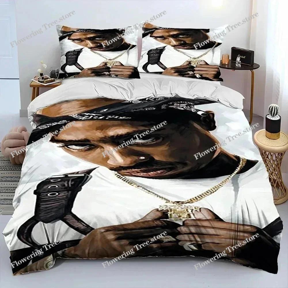 Hip Hop Art Rapper Legend Star Bedding Set Duvet Cover Bed Set Quilt Cover Pillowcase Comforter King Queen Size Boys Adult