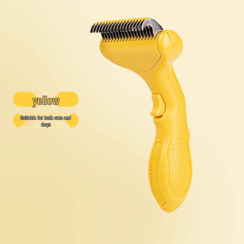 Pet De-Shedding & De-Tangling Self-Cleaning Comb: Fine Needle Hair Remover for Dogs